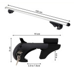 aluminium roof bars car dimensions