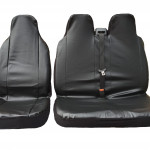 2+1 Black Leather Look Van Seat Covers