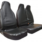 2+1 Black Leather Look Van Seat Covers