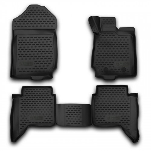3D Rubber Tray Floor Mats Tailored for Ford Ranger Double Cab 2011->ON