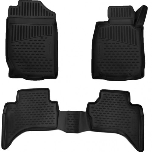 3D Rubber Tray Floor Mats Tailored for Mitsubishi L200/Triton Double Cab 2016->ON