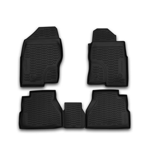 3D Rubber Tray Floor Mats Tailored for Nissan Navara Double Cab, 10-15