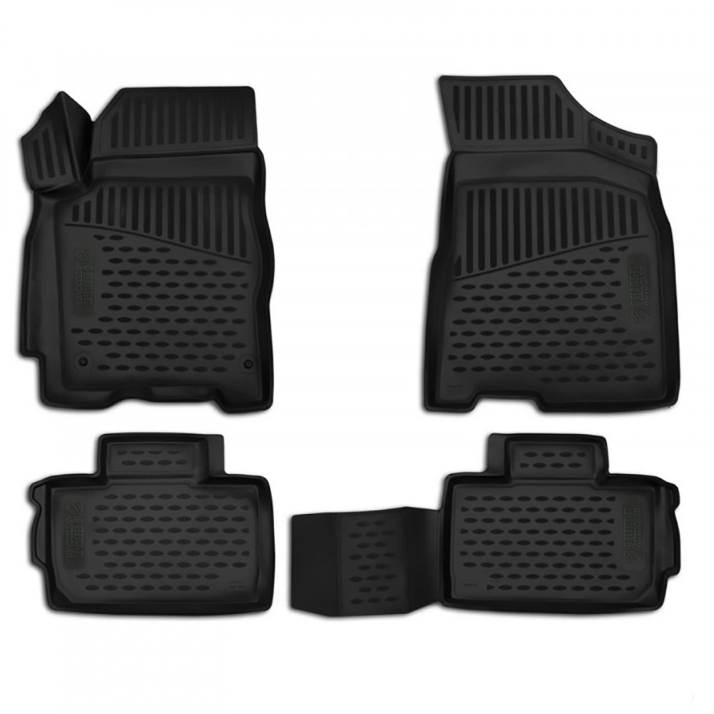 3D Rubber Tray Floor Mats Tailored for Nissan Qashqai 2014->ON
