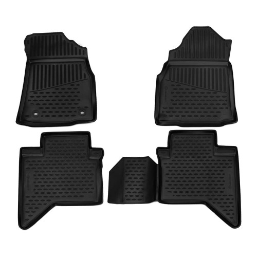 3D Rubber Tray Floor Mats Tailored for Toyota Hilux 16->ON