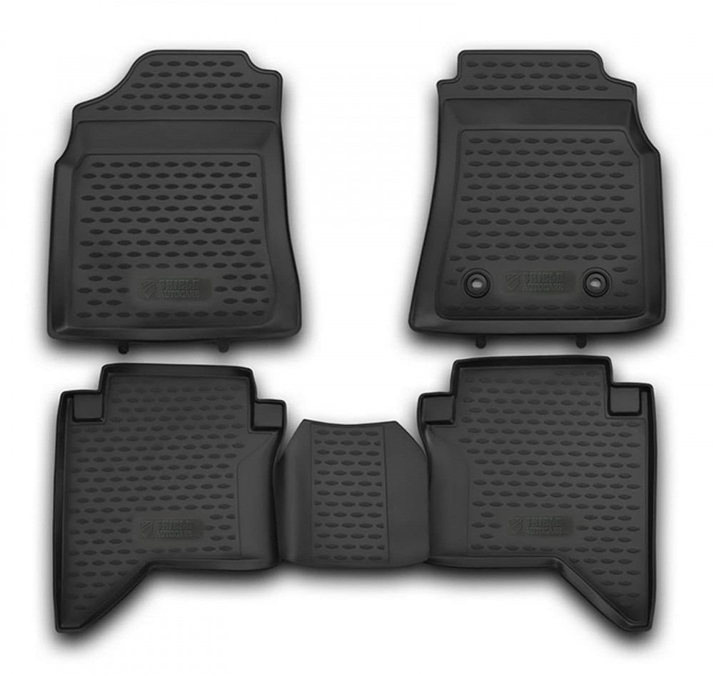 3D Rubber Tray Floor Mats Tailored for Toyota Hilux Double cab 2008->ON