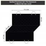 Heavy Duty Universal 3in1 Rear Seat, Quilted Pet Hammock Boot Liner