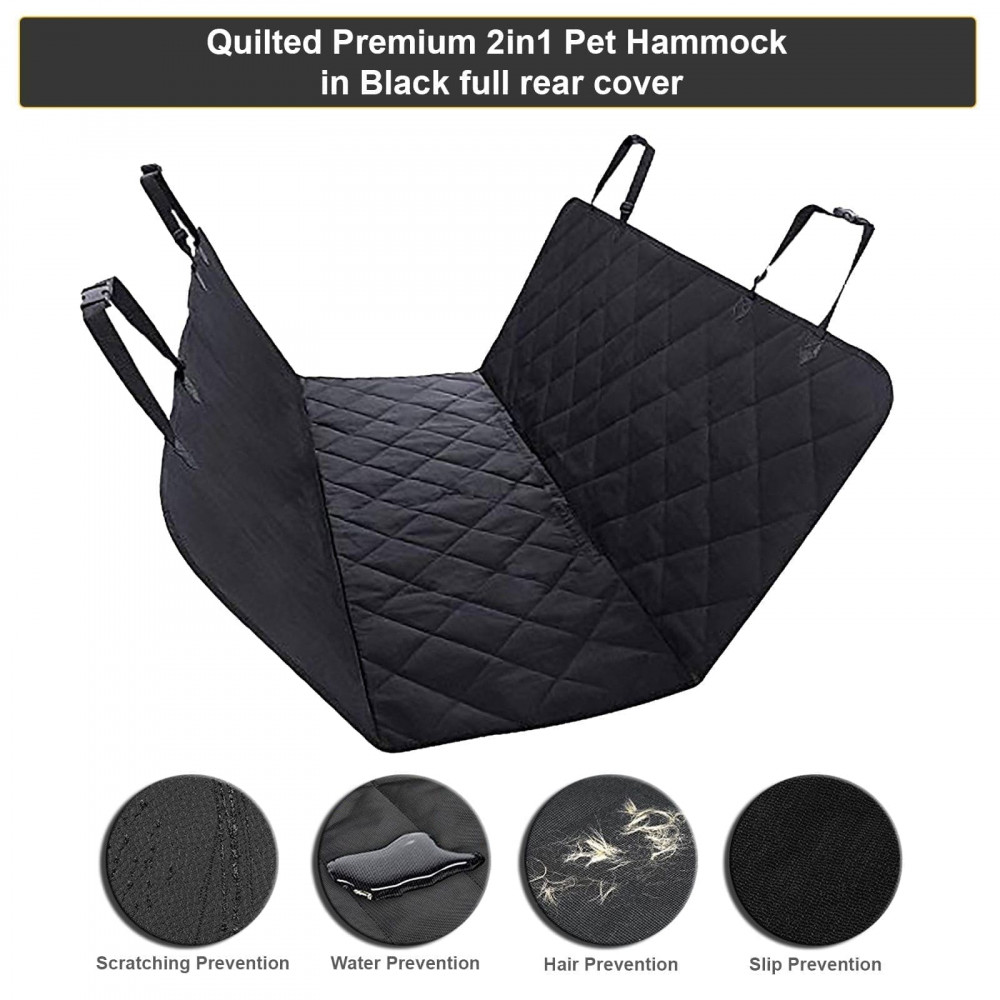 Heavy Duty Universal 3in1 Rear Seat, Quilted Pet Hammock Boot Liner