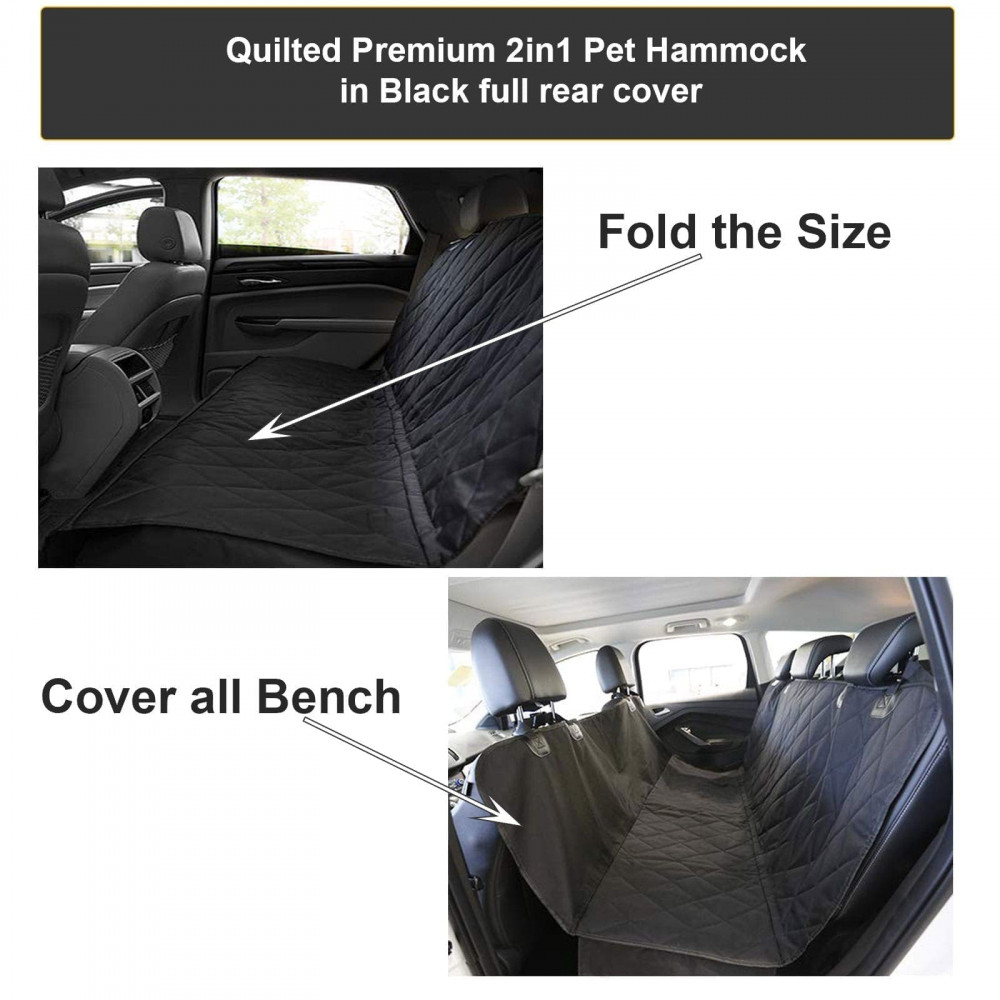 Heavy Duty Universal 3in1 Rear Seat, Quilted Pet Hammock Boot Liner