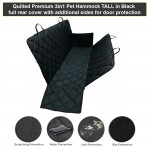 Heavy Duty Universal 3in1 Rear Seat, Quilted Pet Hammock Boot Liner with Side Pannels