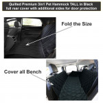 Heavy Duty Universal 3in1 Rear Seat, Quilted Pet Hammock Boot Liner with Side Pannels