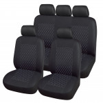 Universal Black Quilted 9pc Car Seat Cover Set