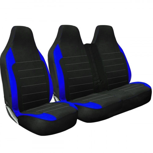 Shield Autocare 2+1 Heavy Duty Waterproof Faux Leather Van Seat Covers - Black Diamond Quilted