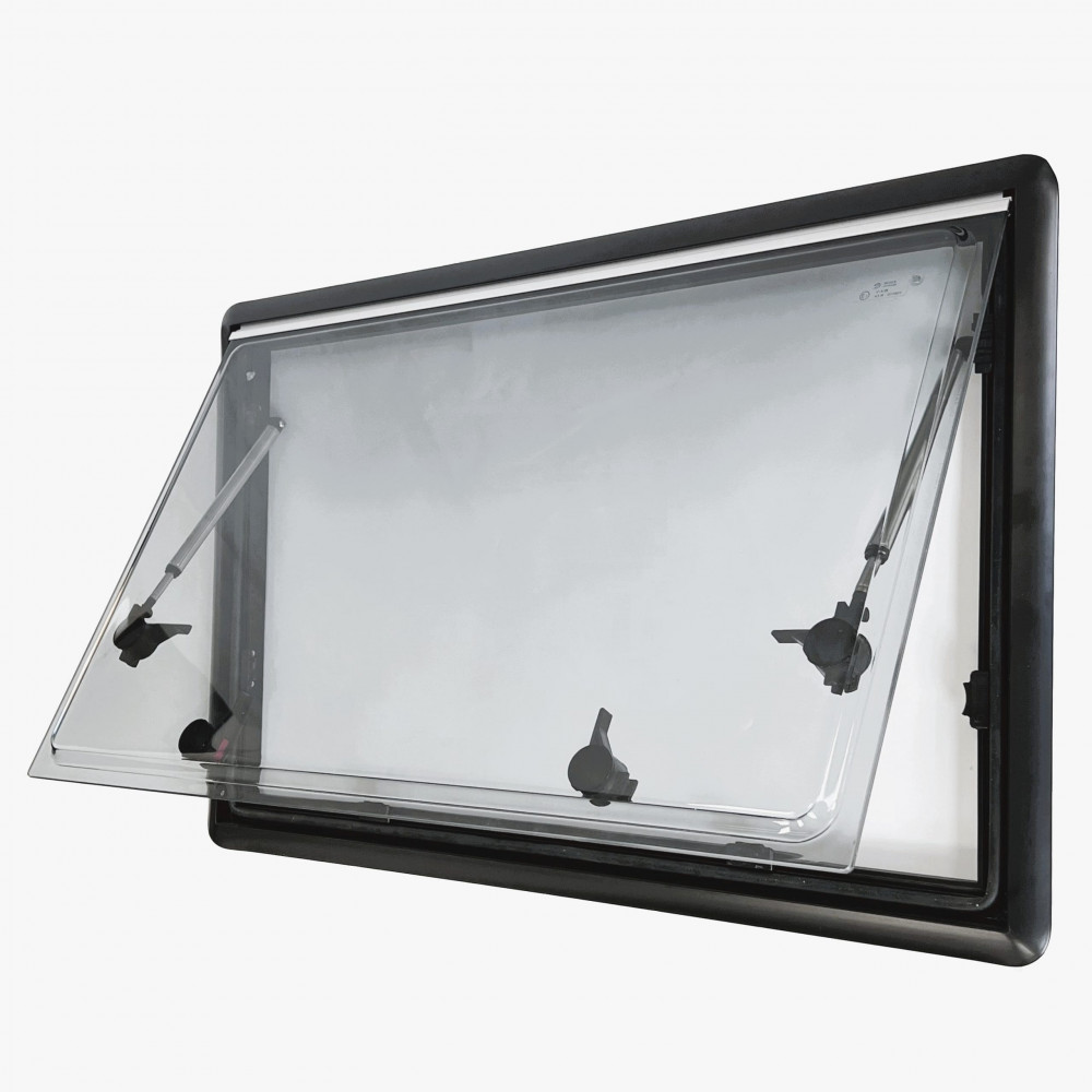 Top Hinged Cassette Camper Window with Black out Blinds and Fly Net Screens