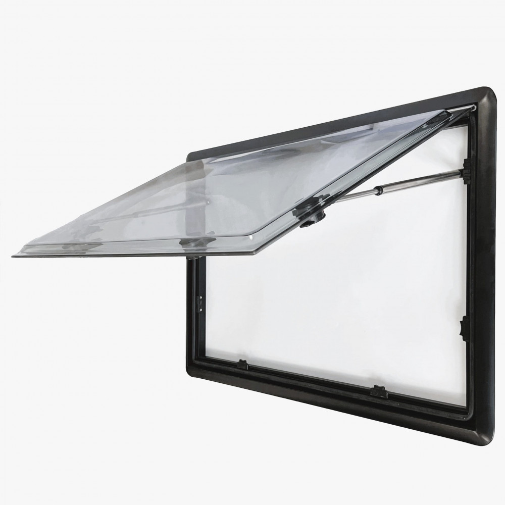Top Hinged Cassette Camper Window with Black out Blinds and Fly Net Screens