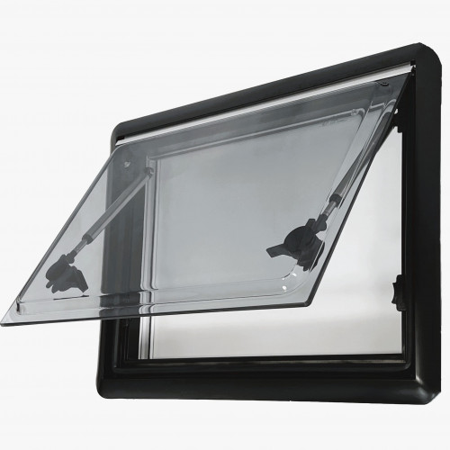 Top Hinged Cassette Camper Window with Black out Blinds and Fly Net Screens