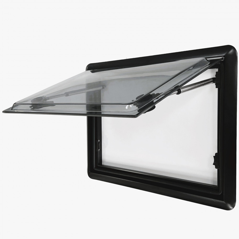 Top Hinged Cassette Camper Window with Black out Blinds and Fly Net Screens
