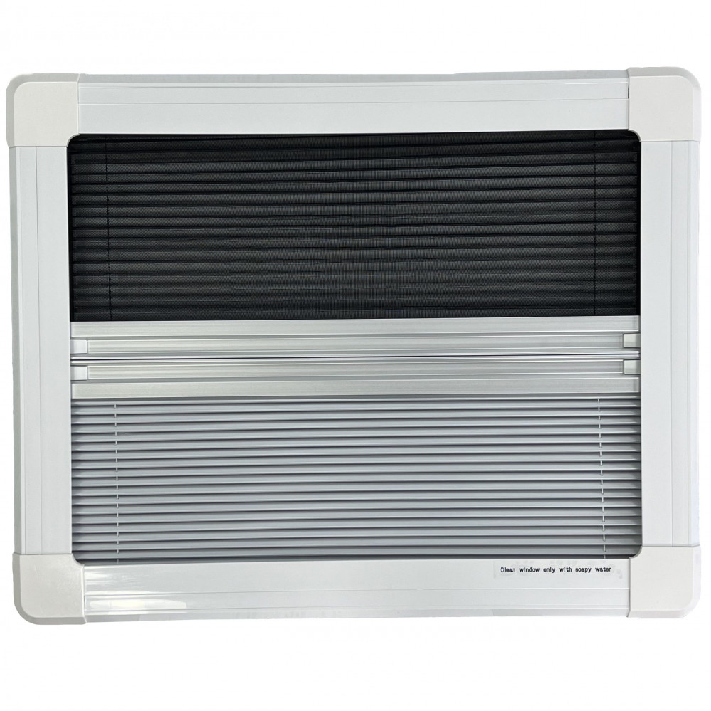 Top Hinged Cassette Camper Window with Black out Blinds and Fly Net Screens