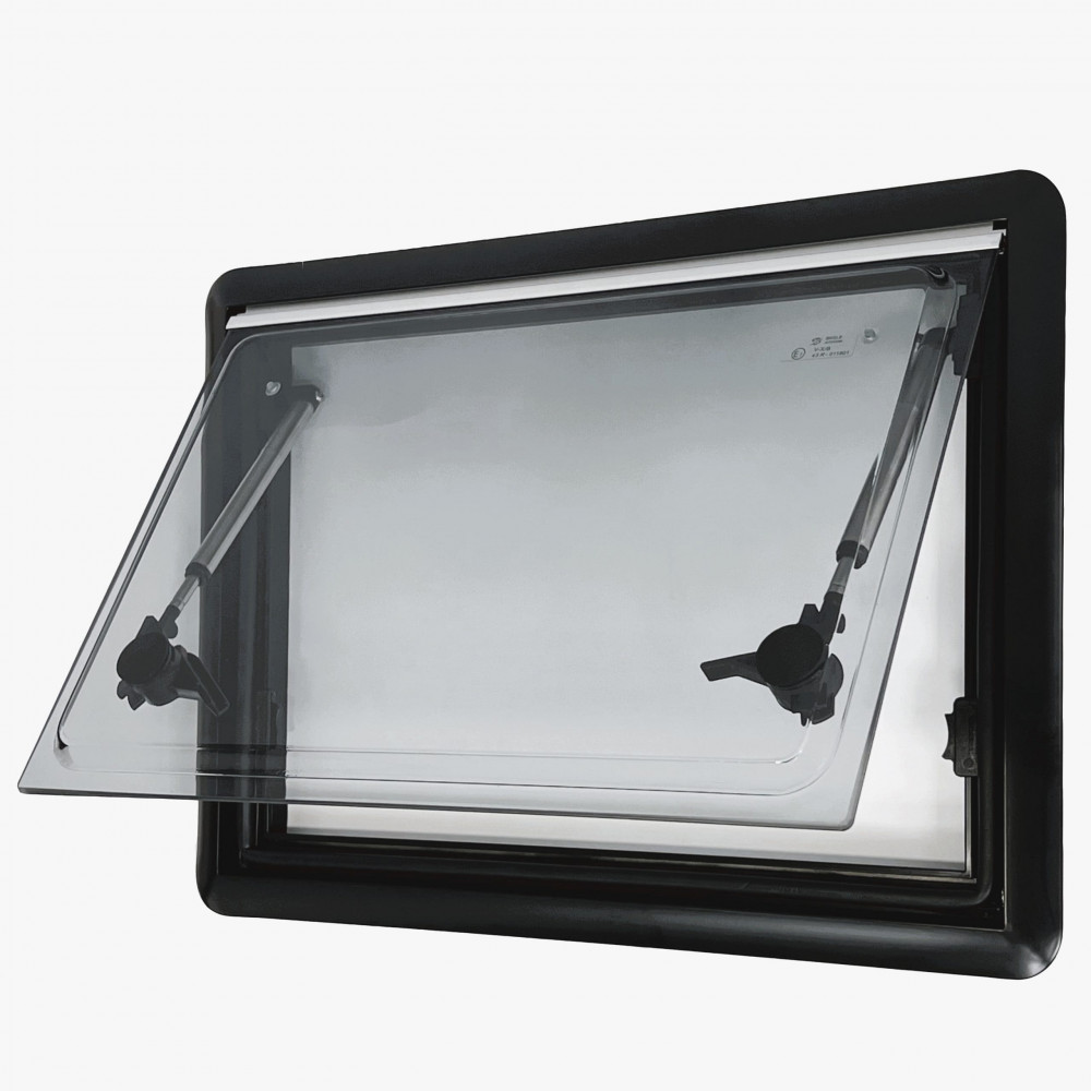 Top Hinged Cassette Camper Window with Black out Blinds and Fly Net Screens