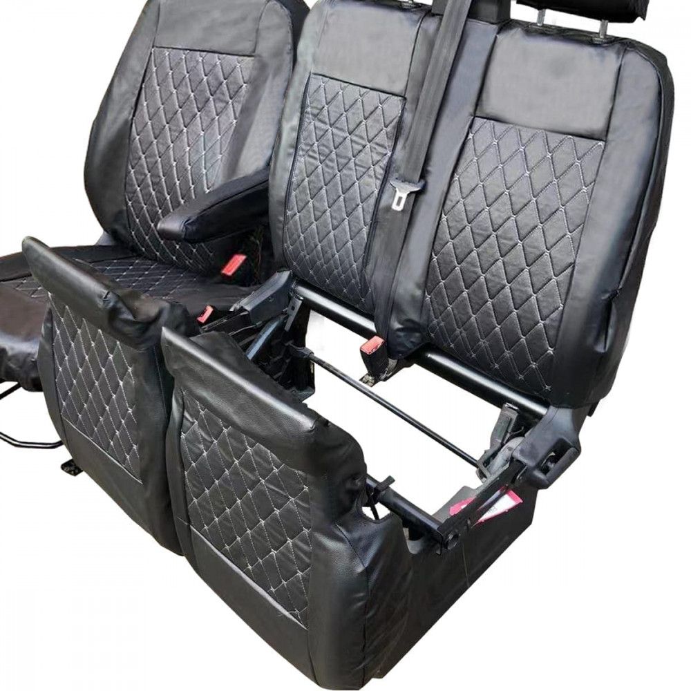 Ford Transit Custom 2013-ON Tailored Diamond Quilted Leather Seat Covers