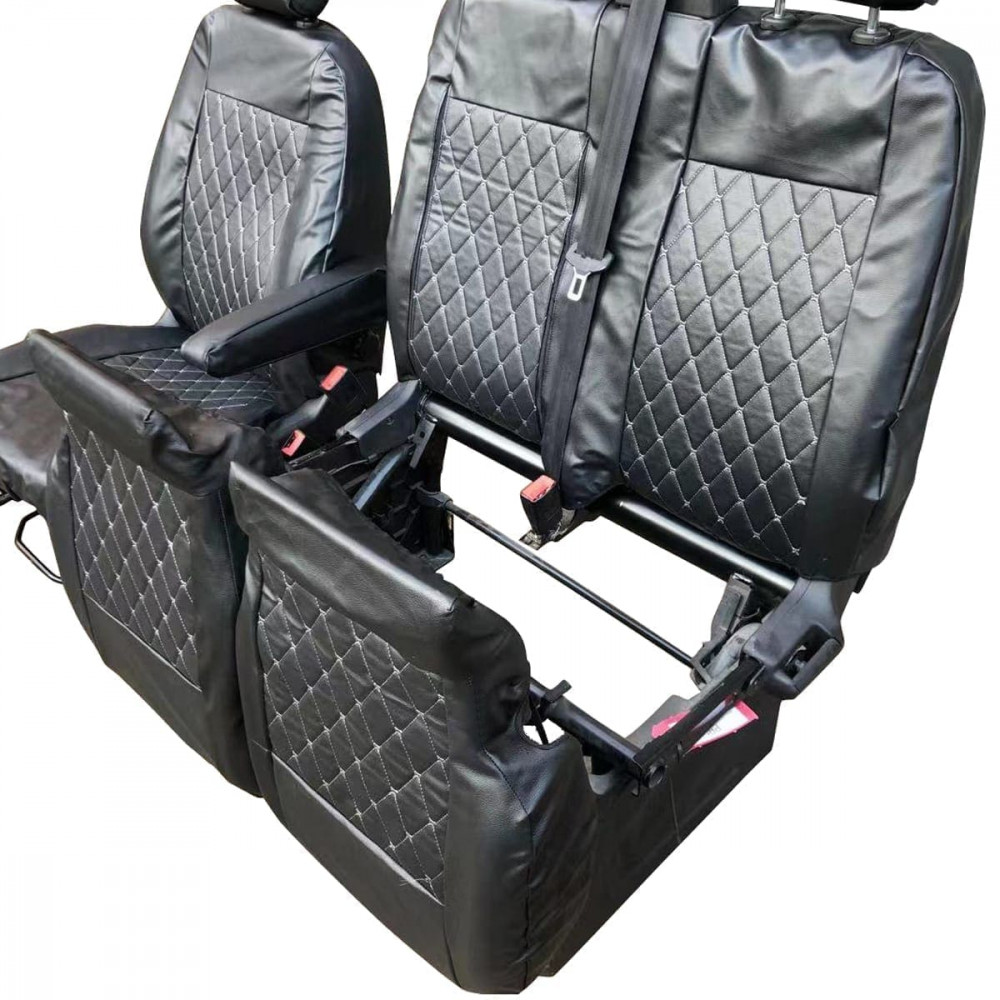 Ford Transit Custom 2013-ON Tailored Diamond Quilted Leather Seat Covers