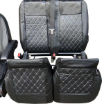 Ford Transit Custom 2013-ON Tailored Diamond Quilted Leather Seat Covers