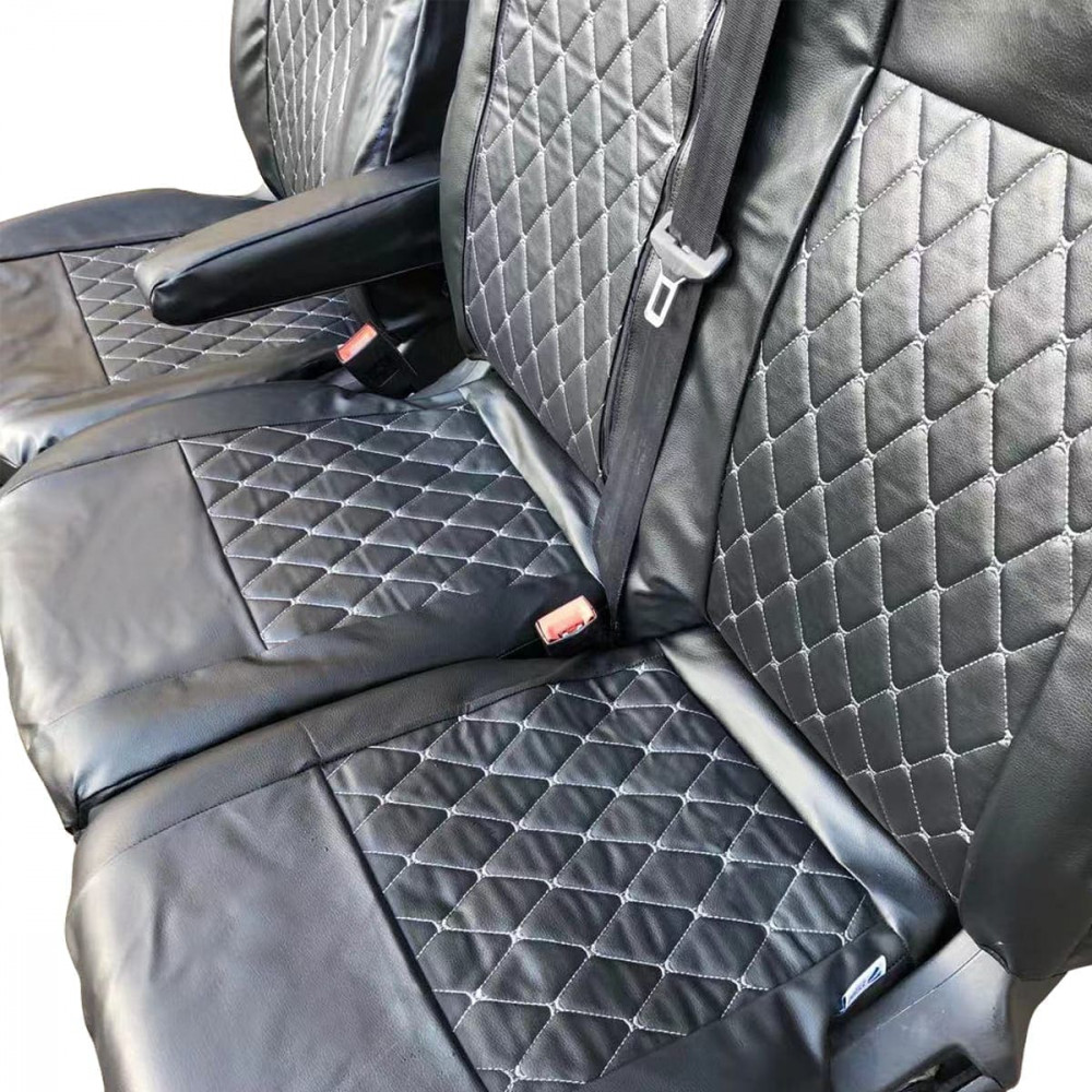 Ford Transit Custom 2013-ON Tailored Diamond Quilted Leather Seat Covers