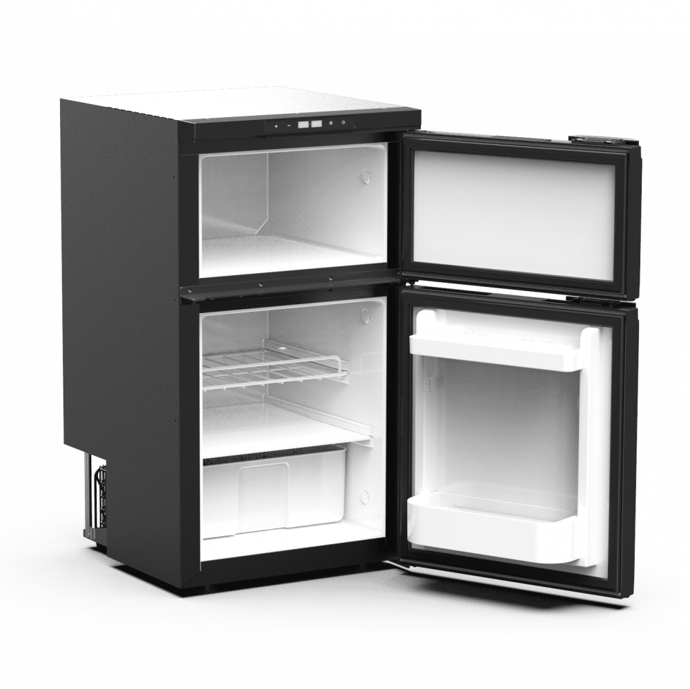 Cool Mate 80L 12v Black Dual Fridge Cooler Refrigerator Freezer For Camper Van Motorhome