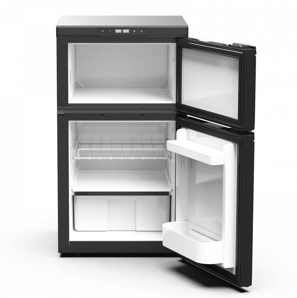 Cool Mate 80L 12v Black Dual Fridge Cooler Refrigerator Freezer For Camper Van Motorhome