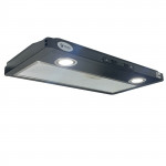 Shield Autocare© 12v Camper Exhaust Cooker Hood 2x downlights Black Stainless Steel