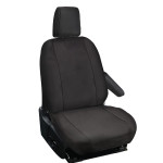 FULLY TAILORED BLACK POLYESTER SEAT COVERS for FORD TRANSIT CUSTOM 2013-21