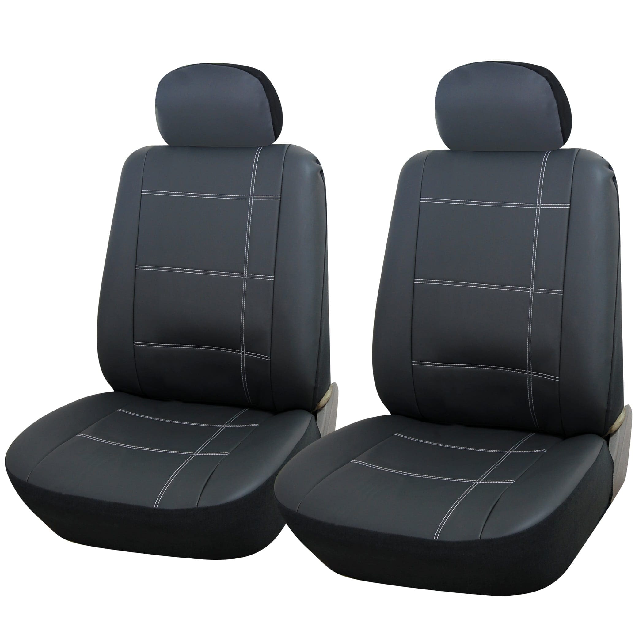 Real Leather Look 9pc Full Car Seat Cover Set - Image 4