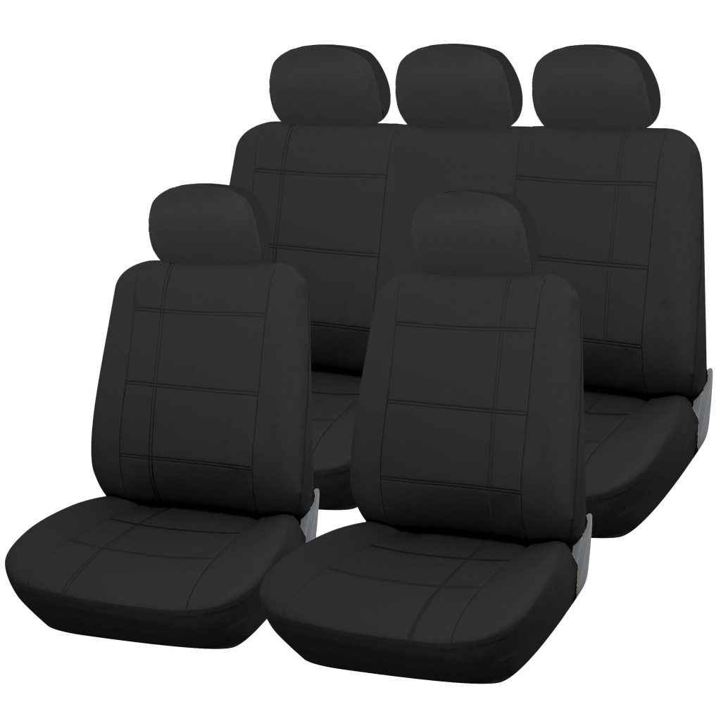 BEITK Leather Car Seat Covers Full Set,Unique Rear Design Easy To Install Car Seat Cover Protectors,Universal Full Surround Front Back Auto Seat - View #3
