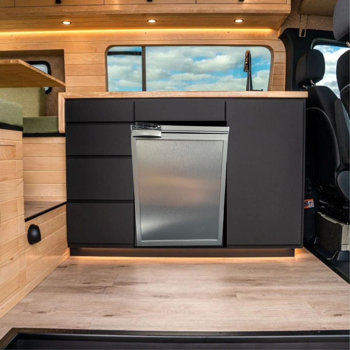 coolmate 65l silver 12v fridge campervan lifestyle