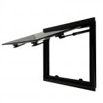 flat campervan window with black blind fly net 11