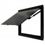 flat campervan window with black blind fly net 12