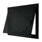 flat campervan window with black blind fly net 14
