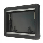 flat campervan window with black blind fly net 9