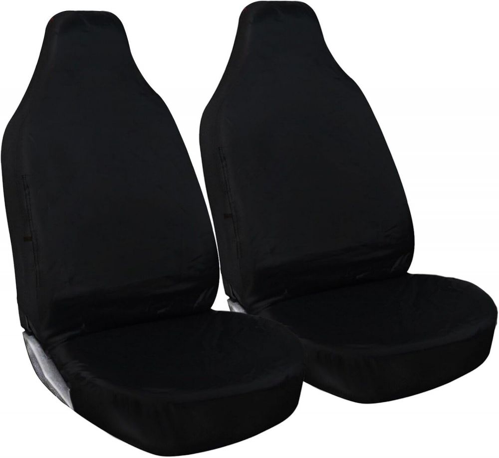 1+1 hd universal van car seat cover front driver passenger black