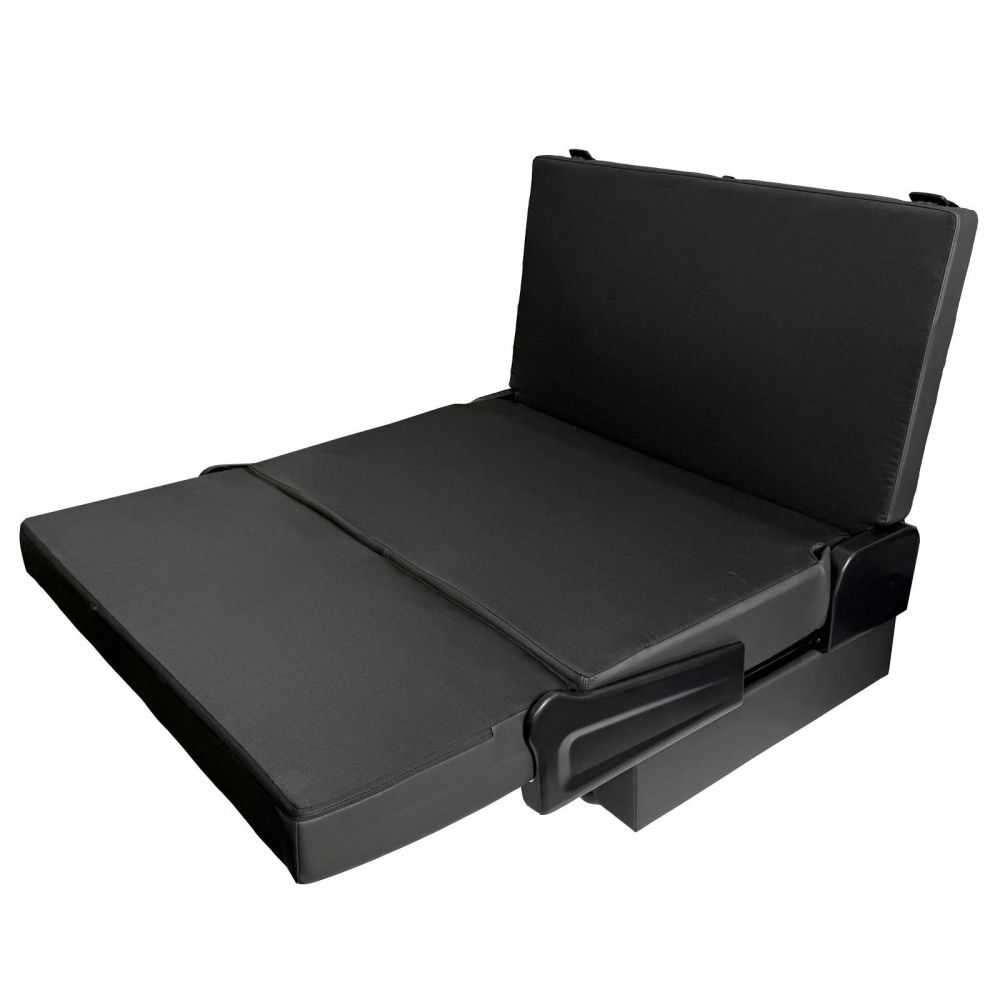 black campervan rock and roll bed 34 quarter quilted leather 7