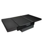 black campervan rock and roll bed 34 quarter quilted leather lay flat