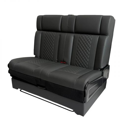 black campervan rock and roll bed 34 quilted leather