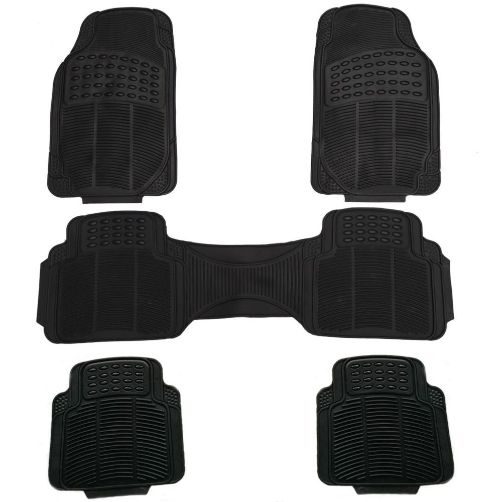 5 piece universal rubber car mats set front back