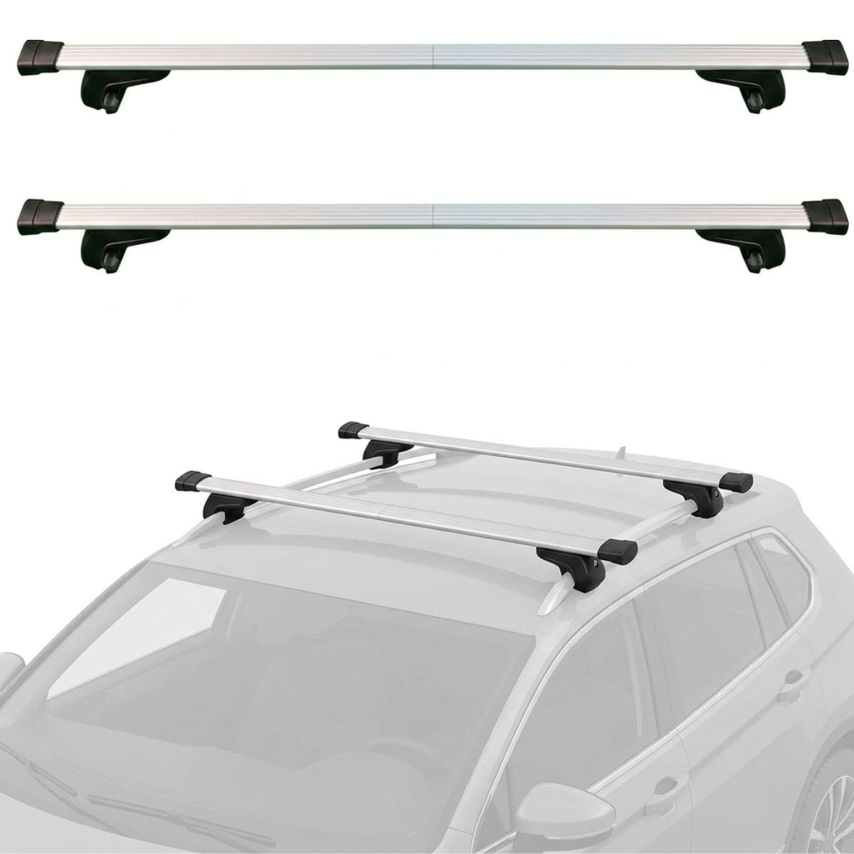 shield autocare universal aluminium car roof bars raised rails crossbar