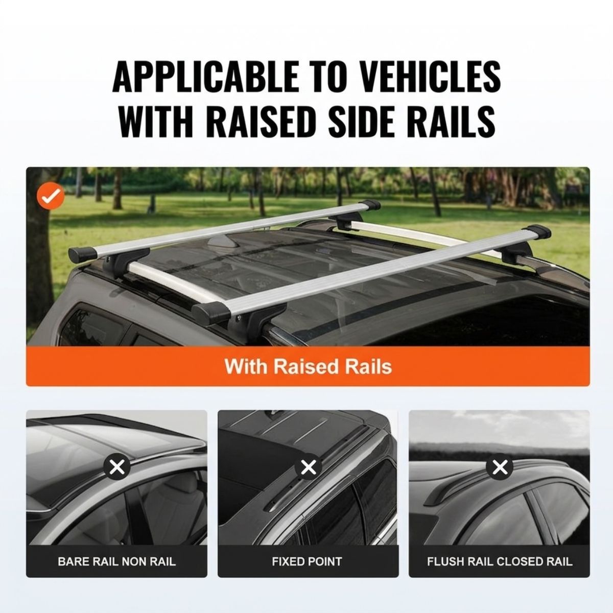 universal aluminium car roof bars cross