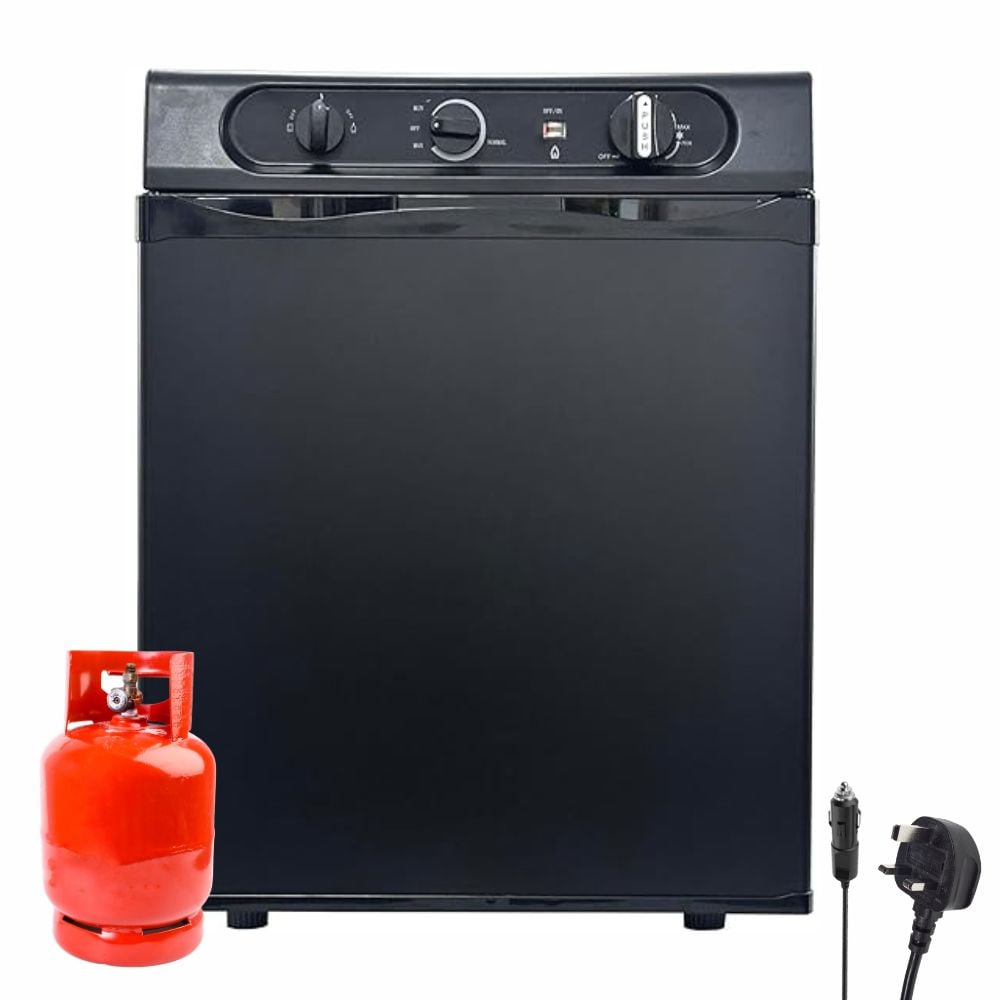 coolmate 40l 3-way fridge 12v 240v gas black campervan caravan motorhome rv