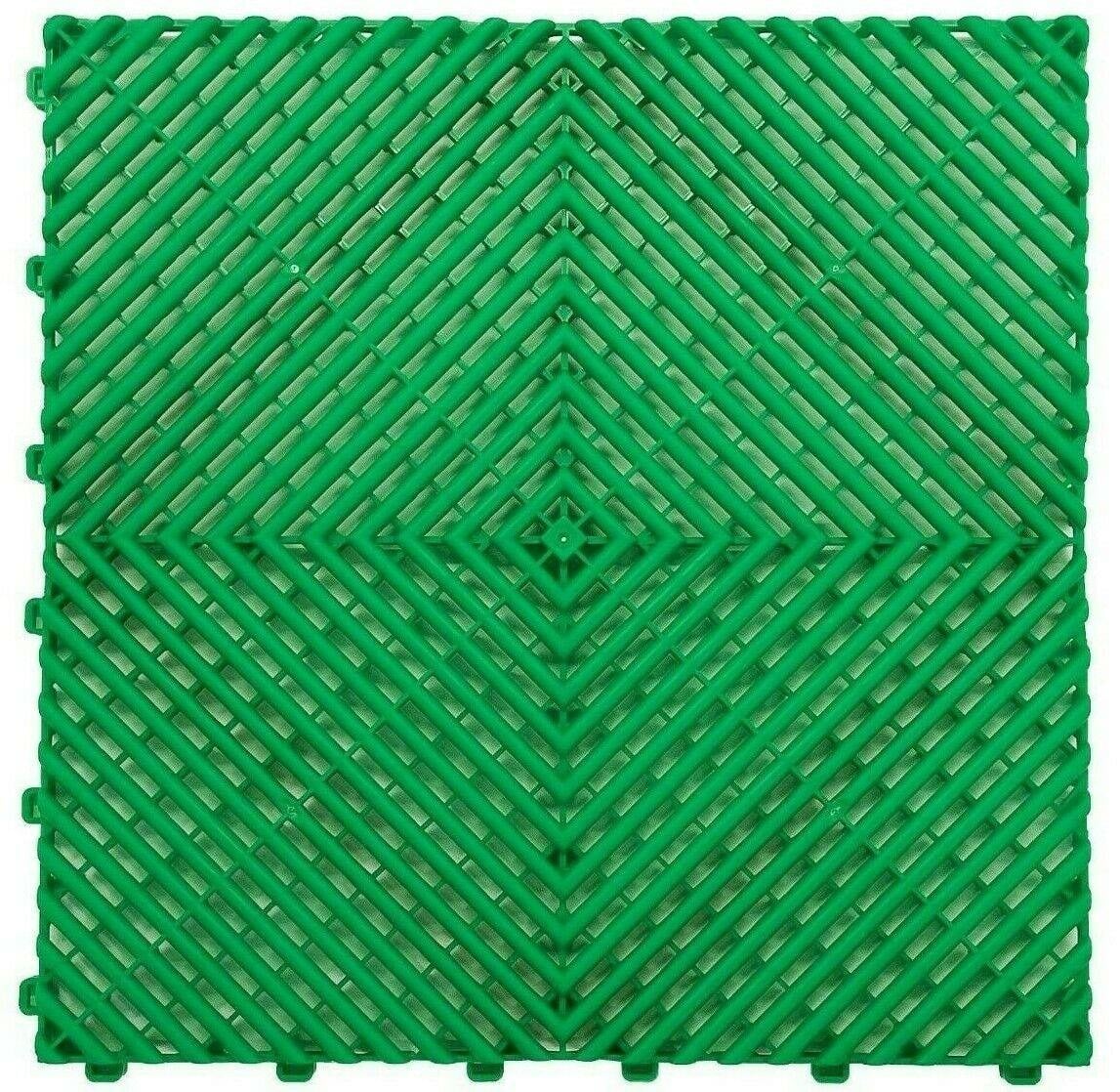green pvc vented floor tile snap plastic