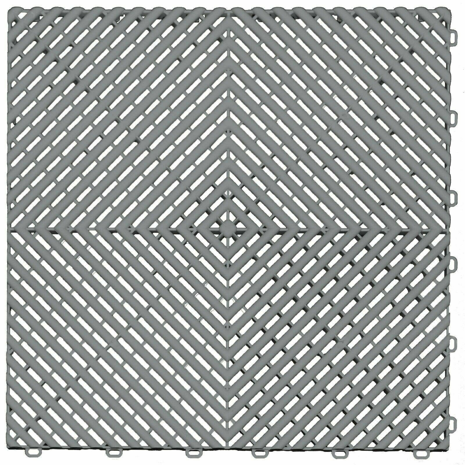 grey pvc vented floor tile snap plastic