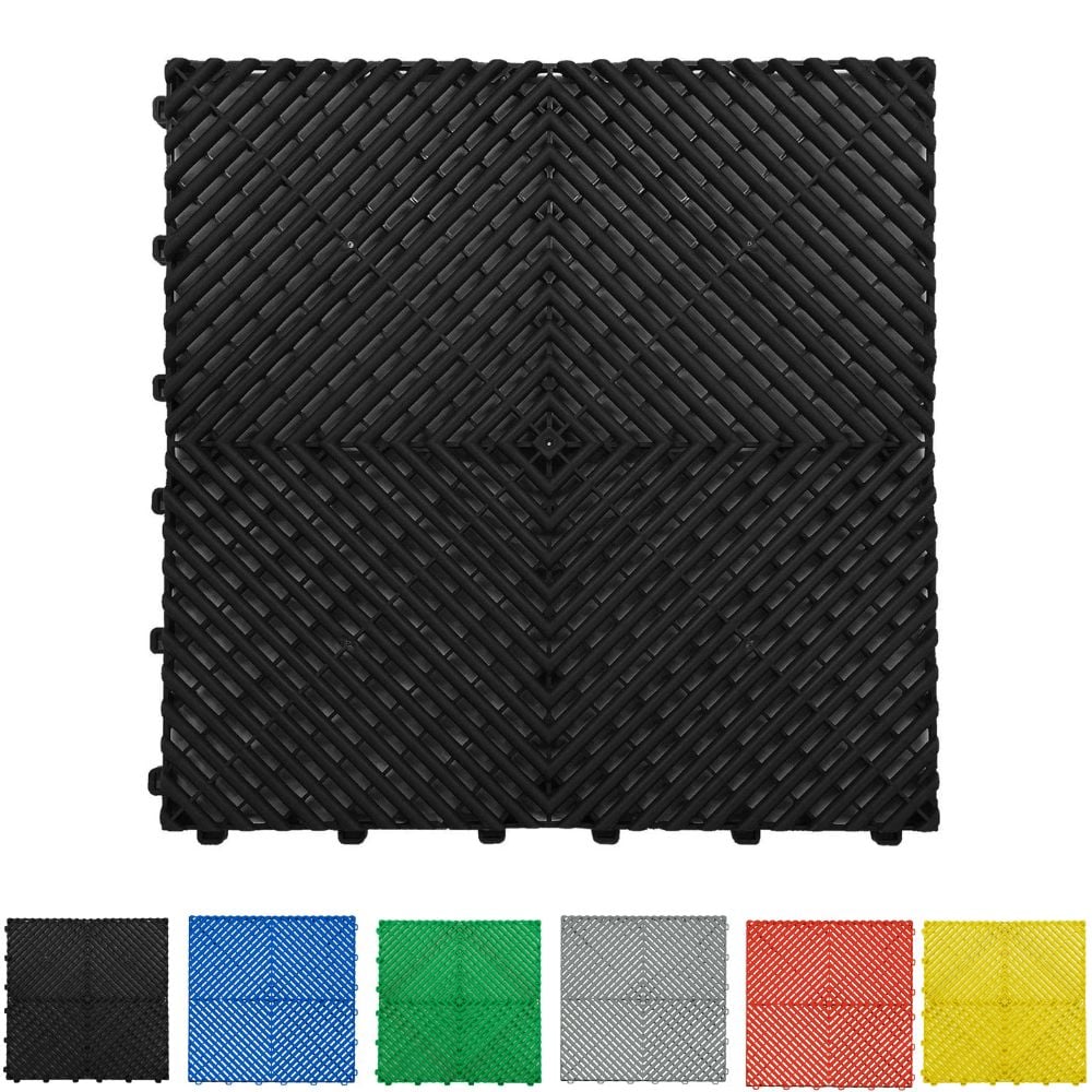 shield autocare pvc interlocking floor tile garage black