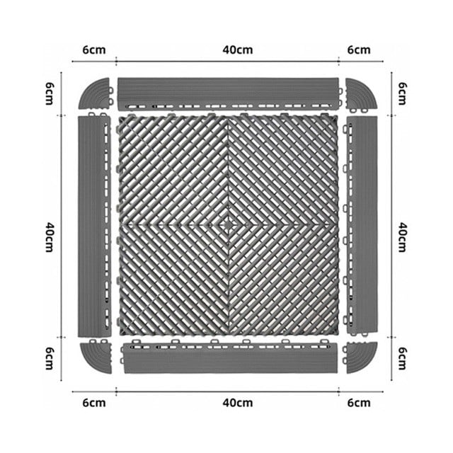 shield autocare pvc vented floor tiles dimensions size corners edges