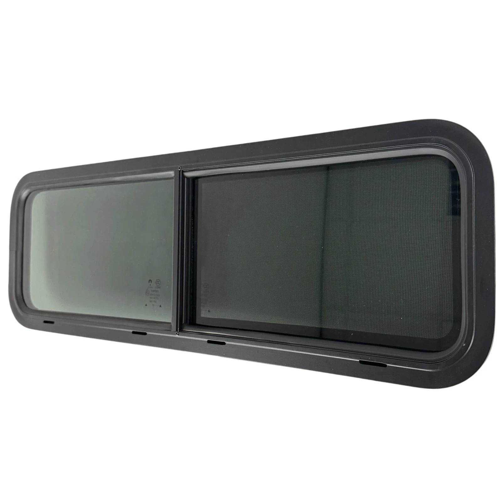 840mm x 255mm slim letterbox sliding van window blind flynet